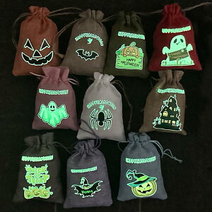 【送料無料】Moeagel ハロウィン ラッピング 袋 お菓子 巾着袋 10枚入り ギフト 個包装 可愛い図案 ハロウィン雰囲気 使いやすいサイズ ラッピング袋 業務用 お店用 色:10個入り