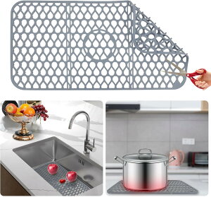 【送料無料】Geerow シンクマット シリコン 断熱マット シリコン シンクシート 流し台 滑り止め 乾燥マット 保護 調理台 流し台 排水 耐熱温度-40~230度 排水 抗菌 調理台 シンク 食卓 流し 保護