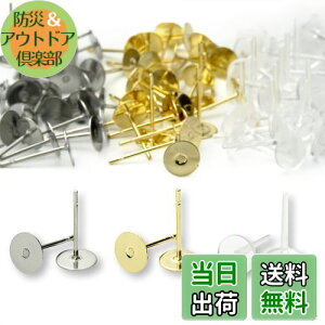 【送料無料】サージカルステンレス316 樹脂 6mm 丸皿 ピアス パーツ シリコンキャッチ 付き アレルギー対応 ゴールド シルバー クリア 3種100個 セット