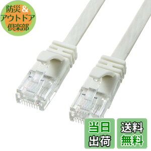 �y���������z�T�����T�v���C CAT6A �t���b�gLAN�P�[�u�� ���f���p (5m) 10Gbps/500MHz RJ45 �c���܂�h�~ �z���C�g KB-FL6A-05W