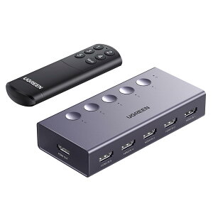 �y���������zUGREEN HDMI �؂�ւ��� �y5����1�o�� 4K@60Hz�z�Z���N�^�[ HDCP 2.2/HDMI 2.0 �X�C�b�`���[ �蓮 �؂�ւ� PS3 PS4 PS5 Switch����m�F�ς� �O���[