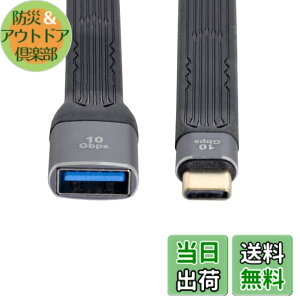 �y���������zCablecc USB-C Extension Cable Flat Slim FPC Data Cable for Laptop & Phone 13cm �F�FBlack Type C Male to Type A Female 10Gbps