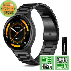 �y���������z[KeeFos] 22mm �o���h Garmin Venu 4 45mm/Venu 3 45mm/2/Forerunner 570 47mm/265/255/Vivoactive 4/Active�Ή� �����x���g���� �X�e�����X �����ȒP �����������t�� �����o���h �F�F�u���b�N�A�T�C�Y�F22