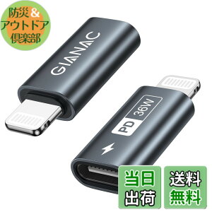 �y���������zGIANAC USB C - ���C�g�j���O�A�_�v�^ 36W (2�Z�b�g), typec lightning �ϊ� 36W �}���[�d �����f�[�^�]��(�m�[�gPC�Ԃ̂ݑΉ�), iPhone 14 13 12 11 Pro Max, iPad Pro/Air 5/Mini 6�Ȃ�iOS�@��Ή��I�[�f
