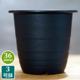 プラ鉢 3号 3FR （36個セット）黒 ブラック プラスチック鉢 プランター 3号鉢 実生 育苗 多肉植物 サボテン タニサボ