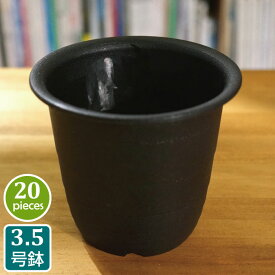 プラ鉢 3.5号 FR （20個セット）黒 ブラック プラスチック鉢 プランター 3.5号鉢 実生 育苗 多肉植物 サボテン タニサボ