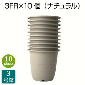 植木鉢 3号 3FR （10個セット）ナチュラル色 プラスチック鉢 プランター 3号鉢 おしゃれ 多肉植物 サボテン タニサボ
