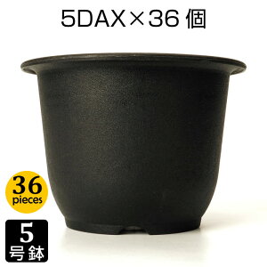 植木鉢 5号 5DAX (36個セット) ブラック プラスチック鉢 プランター