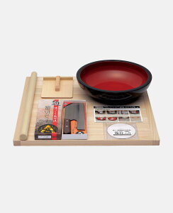 普及型麺打セット(そば・うどんDVD付) DVDがついているため初めての方も安心! A-1200 麺道具 豊稔 麺切包丁 こね鉢 麺棒 麺台 こま板 切り台 まな板 そば 蕎麦 石臼 麺打ち 麺打ちセット 手