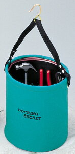 10号(グリーン)防水帆布 ドッキングバケット 直径27cm×高さ30cm(KBD-27G) ガーデニング DIY 道具 工具 ツール 大工 外仕事 工事 現場 職人 コヅチ 燕三条