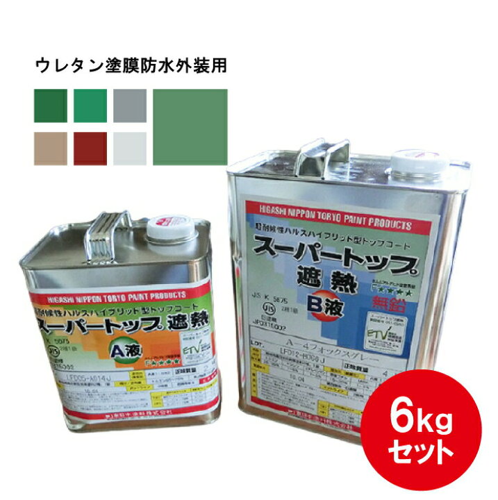 楽天市場】スーパートップ遮熱 東日本塗料 トップコート 6kgセット  