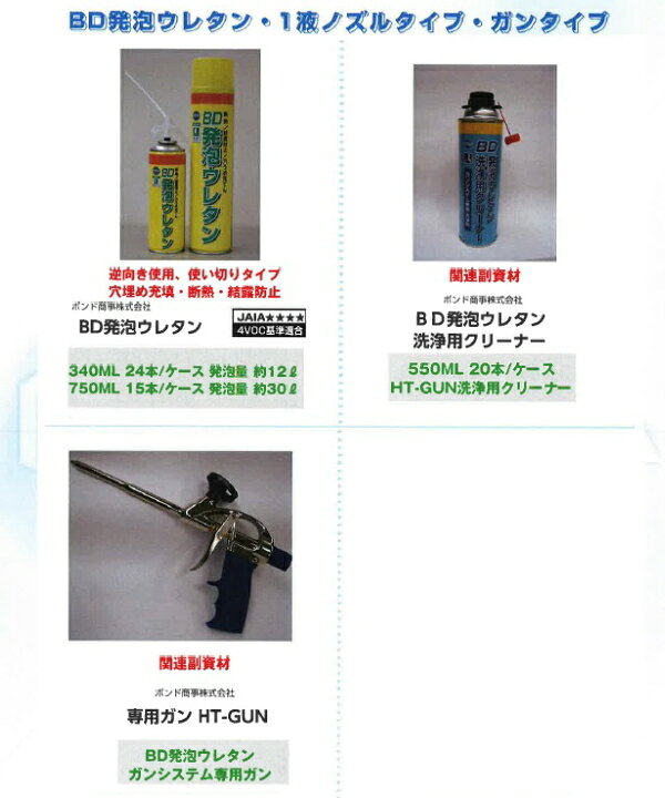 楽天市場】BD発泡ウレタン 洗浄クリーナー ボンド商事 550ml缶 : 防水 