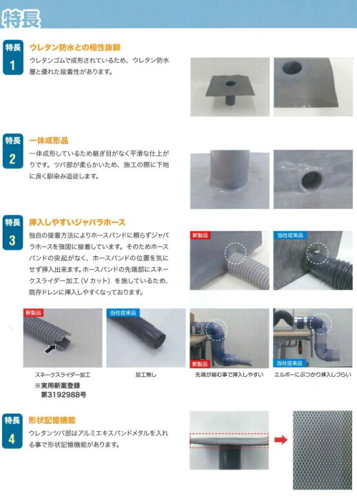 楽天市場 ダモウレタン 改修ドレン 山装 タテ用 40f 100f用 ウレタン防水 ドレン 防水材料屋一番 楽天市場 ダモウレタン 改修ドレン 山装 タテ用 40f 100f用 ウレタン防水 ドレン 防水材料屋一番