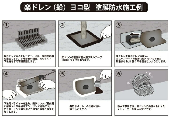 楽天市場】改修用ドレン 森工業 楽ドレン 鉛 ヨコ用 70用 リープループ 