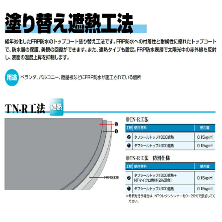 楽天市場】タフシール トップ#2000 遮熱骨材入り 日本特殊塗料 防水 