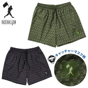 【即納】ベースボールイズム BASEBALLISM ハーフパンツ メンズ 半ズボン 野球 キャッチャーマスク 移動着 トレーニング スポーツ カジュアル おしゃれ ベーブ・ルース OT1225FW0001