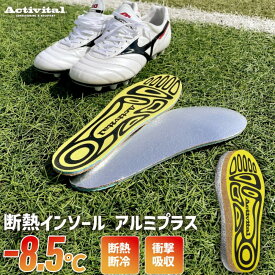 【即納】 Activital アクティバイタル 断熱インソール アルミプラス GRA1004 地熱遮断-8.5℃ 高校野球 甲子園採用 暑さ対策 熱中症対策 足裏 火傷防止 アーチサポート スパイク 中敷き