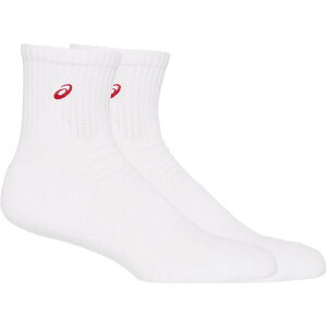 asics アシックス 3033B871 スポーツソックス ソックス18 はき口?かかとまでの長さ18cm バスケットボール バレー ハンドボール ブリリアントホワイト×クラシックレッド 103 靴下