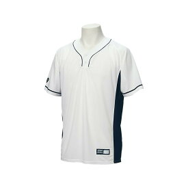 asics アシックス BAD021 野球 ウェア メンズ ベースボールTシャツ ホワイトxネイビー BAD021