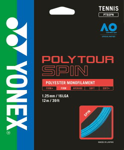 YONEX ���l�b�N�X PTGSPN �e�j�X �X�g�����O �P�� �|���c�A�[�X�s�� POLY TOUR SPIN �R�o���g�u���[ PTGSPN