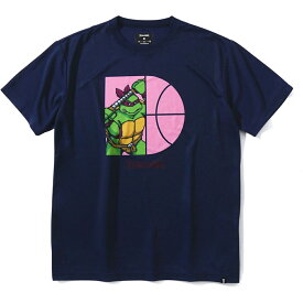 【6/4 20時～エントリーでP5倍】SPALDING スポルディング バスケットボール メンズウェア Tシャツ タートルズ ゲーミング キャラクターズ ネイビー SMT23025T