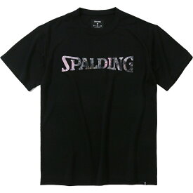 SPALDING スポルディング バスケットボール メンズウェア Tシャツ ウォールペイント ロゴ ブラック SMT23114