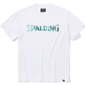 SPALDING スポルディング バスケットボール メンズウェア Tシャツ ウォールペイント ロゴ ホワイト SMT23114