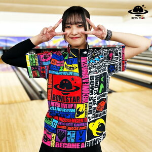 【送料無料】ボウルスターウェアレインボースクランブルボウリングウェア ボウリング ボーリング ユニフォーム ユニホーム ウェア ネーム入り 昇華プリント 受注生産