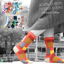 レディース ソックス 絵本のようなカラフルな北欧デザイン ハイクルー丈　10足セット 靴下 クルー 22-24cm / 送料無料