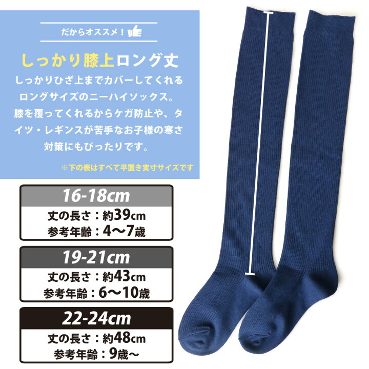 楽天市場 送料無料 1足当たり300円のお得なオーバーニー 靴下 キッズ 女の子 男の子 ベーシックな縦リブ ニーハイソックス 4足セット 黒 白 紺 チャコール 16 18cm 19 21cm 22 24cm ソックスbox408 靴下専門店