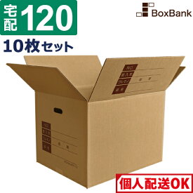 ダンボール 段ボール 宅配 120サイズ 記入欄・取っ手穴付 (45×35×32cm) 10枚 セット 引越し 引っ越し みかん箱 ダンボール箱 段ボール箱 収納 梱包 強化 宅配 120 佐川 ヤマト 宅配用