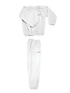 日本製 サウナスーツ アメリカ屋オリジナル減量着上下セットフードのないタイプホワイトxブラックロゴ