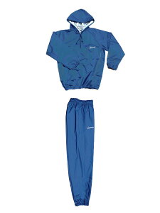 日本製 サウナスーツ アメリカ屋オリジナル減量着上下セットフード付タイプネイビー×メタルシルバーロゴ