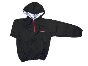 日本製 サウナスーツ アメリカ屋オリジナル減量着上下セットフード付タイプブラック×ピンク