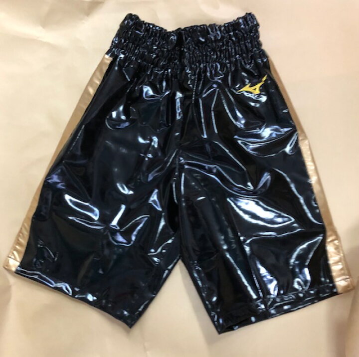 楽天市場】ミズノボクシングトランクス 黒(エナメル）×ゴールド 