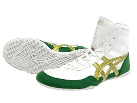 IN STOCK【3−5日程度で出荷可能】ASICS Speciai Order レスリングシューズ　ホワイトxゴールドグリーンスペシャルオーダー アシックスEXEO後継