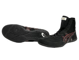 IN STOCK【3−5日程度で出荷可能】ASICS Speciai Order レスリングシューズ　ブラックxブラックふちレッド ウインドウブラックスペシャルオーダー アシックスEX-EO (TWR900)後継　ボクシングシューズ　にも使用可