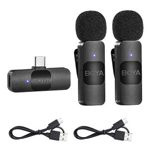 2�N�ۏ� BOYA ���C�����X�s���}�C�N iPhone&Android�p �s���}�C�N �X�}�z�p ���C�����X�}�C�N 2�l�p 9.5g ���y�� 2.4GHz ���^ �����y�A �u���ڑ� 360°�W�� ���w���� �~�j �}�C�N usb �[�d�� YouTube ZOOM Vlog 