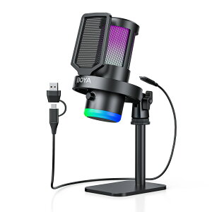 BOYA G30 USB �R���f���T�[�}�C�N �Q�[�~���O�}�C�N 192kHz / 24bit ���P��w���� RGB���C�e�B���O PC �}�C�N �v���O���v���C ENC�m�C�Y�L�����Z�����O �Q�C������ �~���[�g�@�\ ���A���^�C�����j�^��