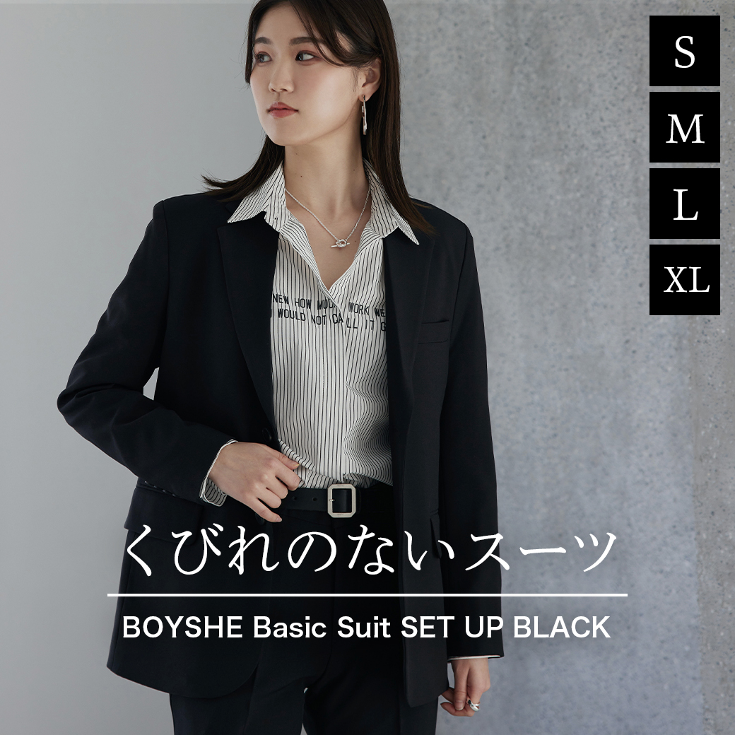 楽天市場】スーツ レディース ブラック 黒 BOYSHE Basic SUIT【BLACK 