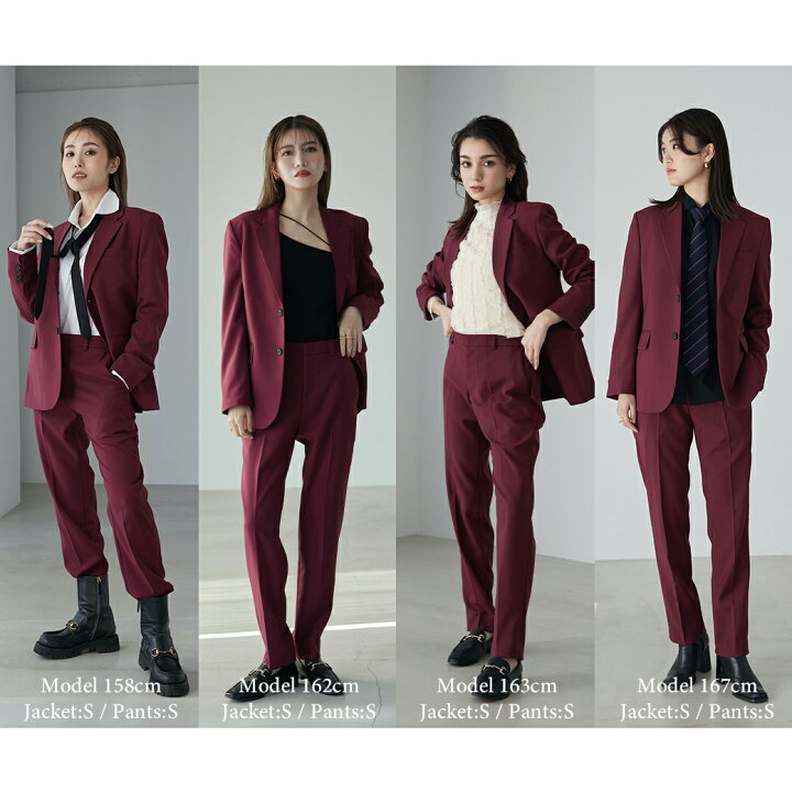 楽天市場】スーツ レディース ワインレッド 赤 BOYSHE Basic SUIT 