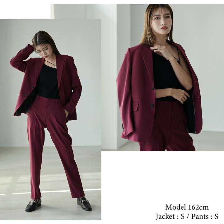 楽天市場】スーツ レディース ワインレッド 赤 BOYSHE Basic SUIT 
