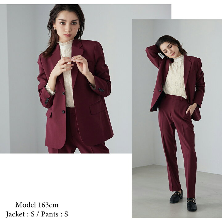 楽天市場】スーツ レディース ワインレッド 赤 BOYSHE Basic SUIT 