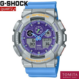 【国内正規品】 CASIO カシオ G-SHOCK ジーショック GA-100EU-8A2JF Euphoriaシリーズ 1/1000秒ストップウォッチ クォーツ 耐磁時計（JIS1種） 20気圧防水