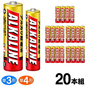 電池 単3 アルカリ 電池 単4 選べる 20本セット 三菱 アルカリ電池 単3形 / 単4形 20本パック 乾電池 単4電池 単3電池 台風対策 停電 予備電池 まとめ買い ◇ 三菱DC