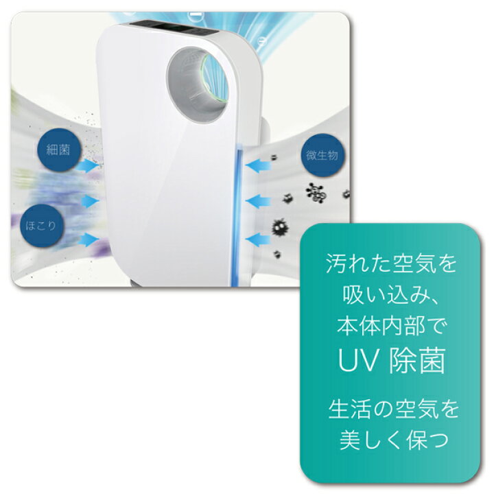 楽天市場】UV除菌 空気清浄機 約20畳 マイナスイオン オゾン発生 機能 