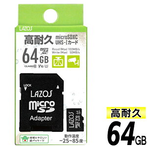 LAZOS ]X ϋv tHD 4K Ή microSDXCJ[h 64GB CLASS10 쉷x  ቷɋ }CNSDJ[h 64MK h ϐÓdC X ϏՌ @\ hR J[ir hƃJ 