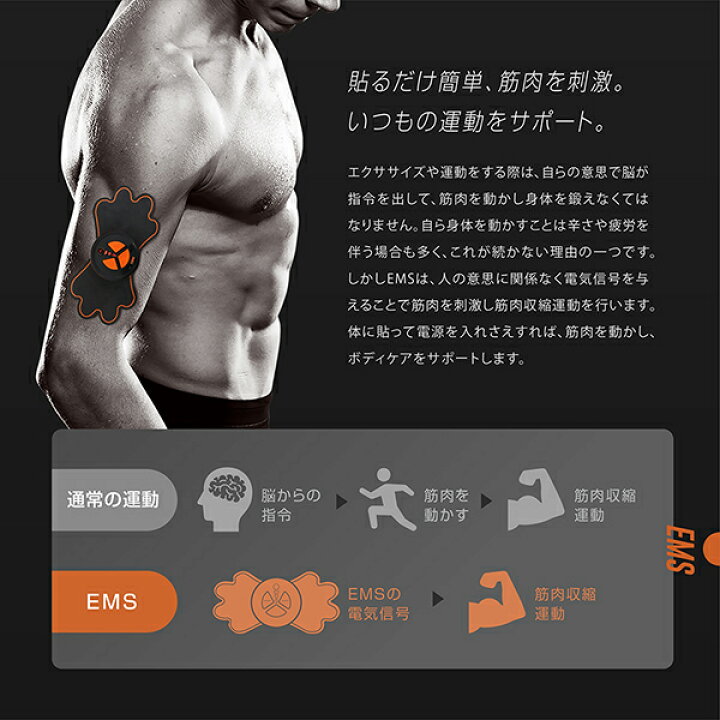 楽天市場】EMS 腹筋パッド 腹筋ベルト 電気 筋肉収縮 運動 お腹 下腹 