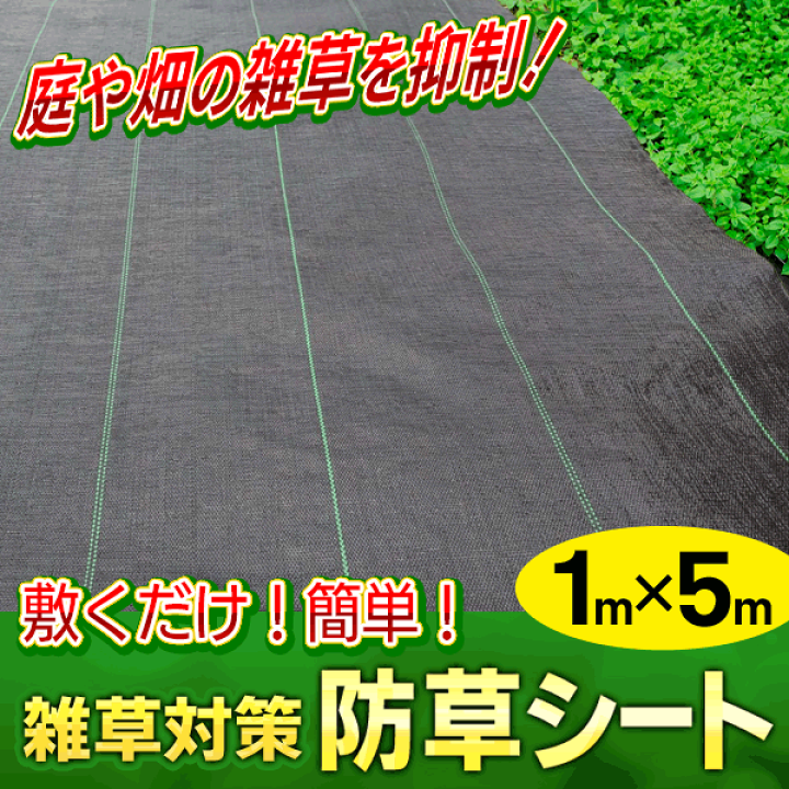 楽天市場】【10個セット】 防草シート 5m × 幅 1m ペグ付き 雑草対策
