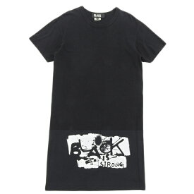 ブラック コムデギャルソン BLACK COMME des GARCONS コットン ロング丈 Tシャツ メンズ 黒 sizeM [Y00417] 【中古】